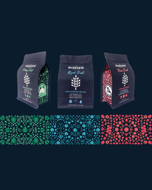 Riverview Living Soils Fuel Series: Foliage Fuel, Flora Fuel, and Root Fuel